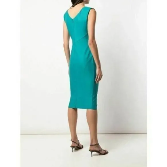 Zac Posen: Jujy Key-hole Sheath Dress In Teal - NEW